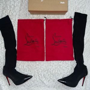 Christian Louboutin Dovi Dova 100 Black Sock Boot Size 37